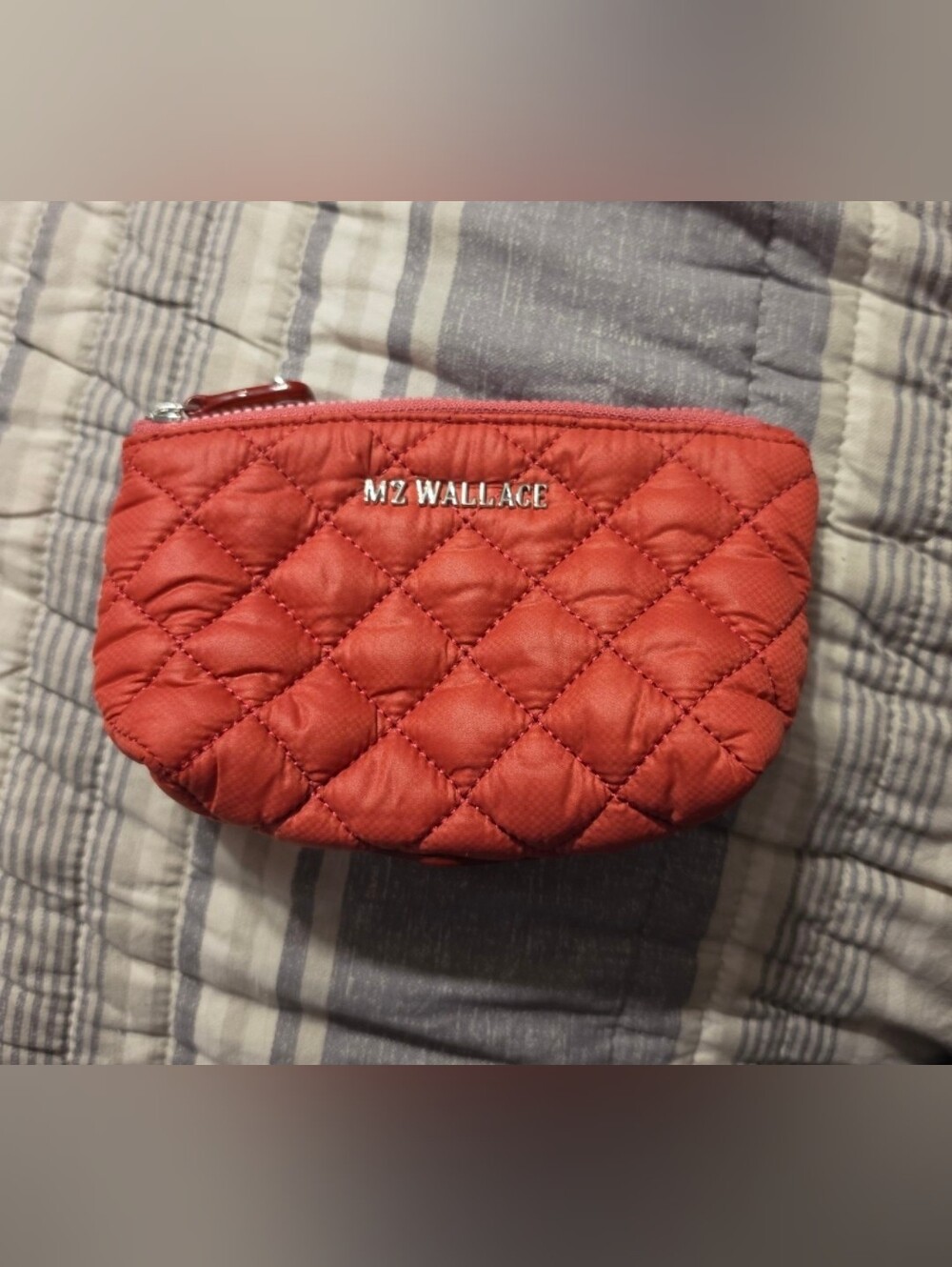 MZ Wallace Quilted Rose Pink Cosmetic Pouch Small Zoey Metro